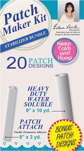 DIME, PMK0010, Patch, Maker, Kit, Stabilizer, Bundle, Design, in, Machine, Embroidery, DIME PMK0010 Patch Maker Kit Stabilizer Bundle w/20 Patch Designs Download +10 Yards Heavy Duty Water Soluble Stabilizer +3 Yards Patch Attach Fusible