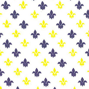Fabric Finders 1992 Fleur de lis Fabric: Purple and Gold
