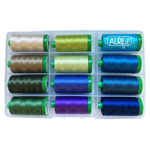 Aurifil BP40SS12 Surf and Sand Thread Collection by Fourth & Sixth Designs 12 Colors 40wt Cotton