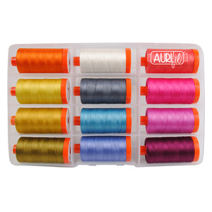 Aurifil AG50SS12 Seventy Six Thread Collection by Alison Glass, 12 Large Spools 50wt Cotton