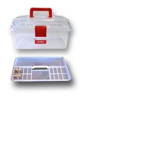 81686: Bohin BH98XXX Clear Plastic Sewing Tackle Storage Box, 3 Sizes to Choose From: SM 8x4", MED 10x6", XL 15x8x6"