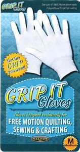 Sullivans 48667 Grip It Gloves- Medium, for Free Motion Quilting, Sewing, Embroidery, Crafting