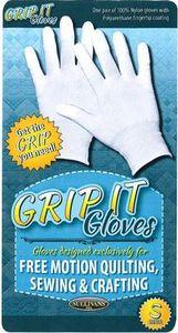 Sullivans 48668 Grip Gloves for Free Motion Quilting Small White 