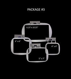 Durkee EZ Frames 4in1 Single Needle Package #3: 6.25x10x25" 6x6" 5x7" 4x4" Hoops for Brother NQ1400E, NQ3500D, NV2800, NV2500, NV1500, Babylock 6x10"