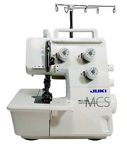 Juki, MCS-1500, MCS-1700QVP, Bernina L220, Cover, stitch, Chain, Machine, Juki MCS-1500 3 Needle 5mm Coverstitch & 1 Needle Chainstitch Machine, Differential Feed, Self Threading Single Looper, Seam Guide Extension Plat