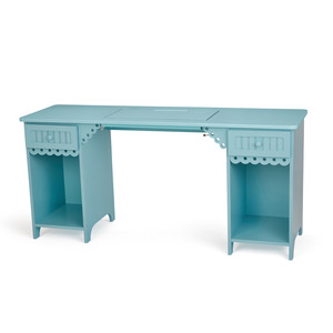 Arrow, 1009, Olivia, Blue, Sewing Machine Cabinet, Desk, Table, RTA, 64"Wx19 3/4"Dx30"H , 2 Position Lift, Freearm, & Flatbed, 2 Drawers, 2 Cubbies