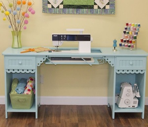 Sewing Cabinets With 24 X 12 Inch Openings For All Brands Machines Arrow 1009 Olivia Sewing Machine Cabinet Desk 64wx19 3 4dx30 H Tiffany Blue
