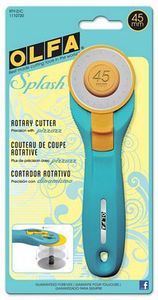 82905: Olfa RTY-2/C 45mm Splash Rotary Cutter Aqua, Hand Held Tool for Cutting Mats
