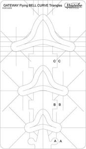 Sew Steady Westalee WT-FBCTG Flying Bell Curve Triangle Gateway, 3 Sizes in 1 Template: 2, 1.5, 1 Inch