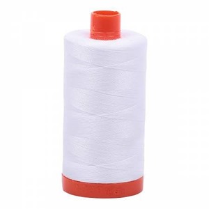 59172: Aurifil MK50SC6-2024 White Cotton Mako Thread 50wt 1422 Yard Spool