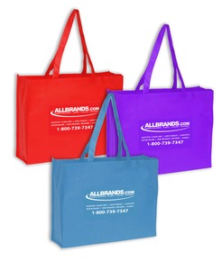 Allbrands Event Bags 20x6x16in, 28" Handle, White Silkscreen Logo, Non-Woven Polypropylene Material