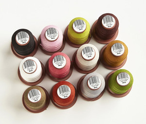 DIME VT15W-ET Vintage Chic 12 Mini King Cones, Embroidery Thread Kit-15wt Weight Poly-EARTH TONES