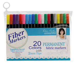 DIME VTFM01, Vintage Chic Fiber Permanent Fabric Markers: 20 Colors, 2mm Tips