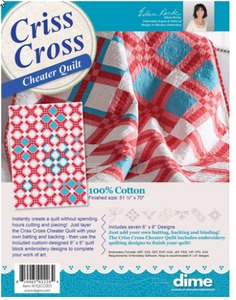 DIME, SHQCC003, Criss Cross, Cheater ,Quilt, 51 1/2x70", 100% Cotton, DIME SHQCC003 Criss Cross Cheater Quilt Pattern & CD for 51-1/2x70" 100% Cotton