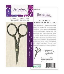 Benartex BEN709 4 inch Curved Embroidery Scissors Large Ring