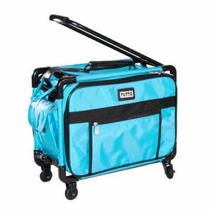 84212: Tutto 2009 17" Wide Small Sewing Machine Wheeled Roller Bag, Travel Luggage in Turquoise