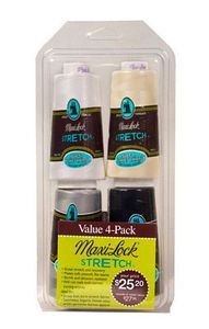 Maxi Lock, YLI, Wooly Nylon, Serger, Thread, 4 Pack, A&E Maxi Lock ML525 Textured Nylon Wooly Stretch Serger Thread 4 Cones x3000 Yards Each for Lingerie, Lycra Spandex, Rolled Hems, Decorative Stitches