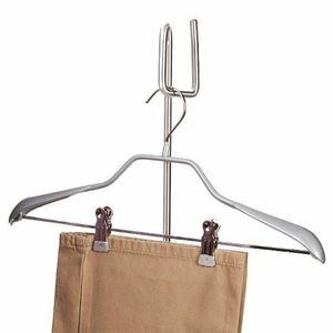 Jiffy 0897A 3Pk 16" Chrome Clothes Hangers 360° Swivel Hook, Pants Clips