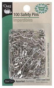 84303: Dritz D1460 Quilters Safety Pins, Assorted Sizes 100ct