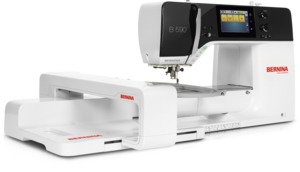 84412: Bernina B590E Next Gen 500 Stitch Sewing Machine, Embroidery Module 275 Designs, 8.5"Arm, 6.5x10.5 Midi Hoop, 9mm Stitch Width, 8 Fonts, BSR, 110/240V