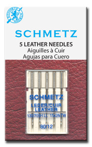 Schmetz, S-1715, Leather Point Needles,130/705HL, 15x2NTW , 5 Pack, Size 14/90