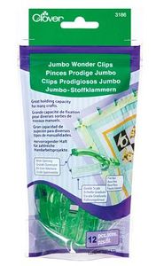 Clover CL3186, Jumbo Wonder Clips 12pcs by Nancy Zieman