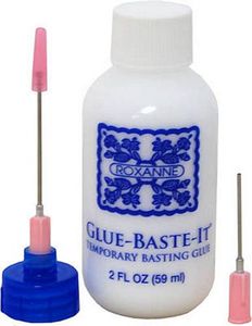 Roxanne RX-GL2 Water Soluble Glue Baste It, 2oz Squeeze Bottle, Syringe Applicator