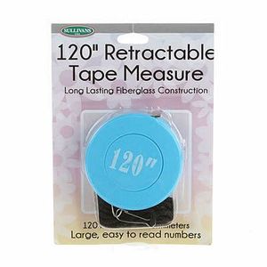 Sullivans Plastic Retractable Fiberglass Tape Measure - 120 - Metric/Inches