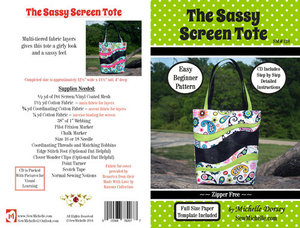 Sew Michelle SM128, Sassy Screen Tote Bag Sewing Pattern by Michelle Dorsey