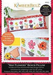 87490: KimberBell KD521 May Flowers Bench Pillow ME CD