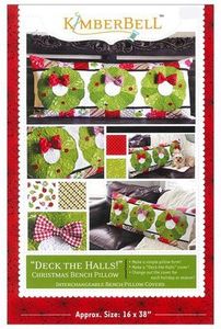 87495: KimberBell KD529 Deck The Halls Bench Pillow