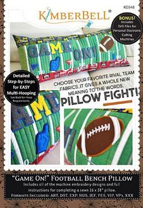 87513: KimberBell KD548 Game On! Football Bench Pillow