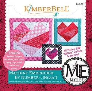 KimberBell KD621 Heart: Machine Embroidery by Number