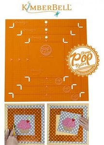 KimberBell KDTL101, Orange Pop Ruler Square Set, Squares: 4½, 6½ and 8½" Blocks finish at 4, 6 and 8", Square set has bonus half square triangle