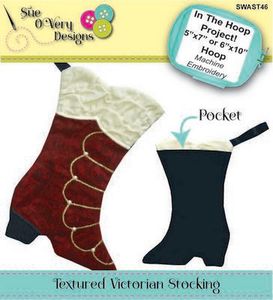 Sue O'Very Designs Textured Victorian Stocking Pattern