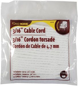 Dritz DH44244, 3/16in Cable Cord 10Yds for Piping Welting Drawstrings, Size 150, Machine washable and dry cleanable