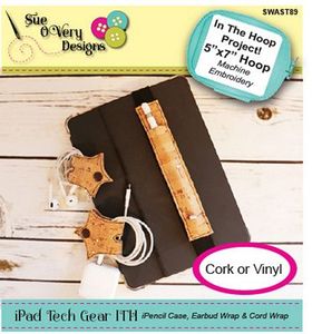 Sue O'Very Designs iPad Tech Gear iPencil Case and Cord Wrap - In The Hoop