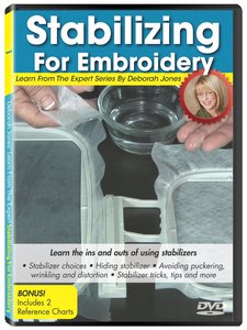 Exquisite, Stabilizer Solutions, Instructional Video, DVD by, Deborah Jones, Floriani, Stabilizing Solutions, Kay Brooks, 45 Minute, Instructional DVD, Video, Choose the Right Stabilizer, for Machine Embroidery, Hoop, Design, Projects, Floriani Stabilizer Solutions 45 Minute Instructional DVD Video by Kay Brooks, Tearaway Cutaway Water Soluble Stabilizers, Toppings for Machine Embroidery  Hoops