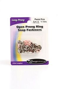 The Snap Source 03161 Open Prong Ring sz16 Pastel Pink (10/set)