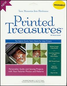 Milliken Printed Treasures 7279A, Bulk 50 Fabric Sheets for Inkjet Printers