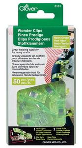 Clover CL3181 Wonder Clips Neon Green 50 pc