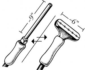 Jiffy 0259 Auto & Upholstery 9"L Pipe Steam Head, and 6"W Metal Steam Head, and Hose for J-4000 Series Fabric Steamers