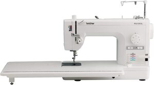 90181: Brother 1500 +Grace Q-Zone 102" Queen Quilting Frame, Cloth Leader, Laser Stylus, Table Inserts