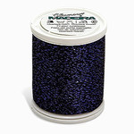100495: Madeira MG-2438 Glamour 8wt Metallic Thread, 110 Yds, Royal Blue and Black, Box of 5 Spools