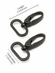 Patterns by Annie HAR15SWBMTWO Swivel Hook 1.5 in BlacPatterns by Annie HAR1SWBMTWO Swivel Hook 1 in Black Metal 2 pck Metal 2 pc