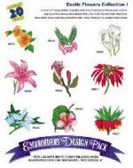 Great Notions1144 Exotic Flowers I Embroidery Multi-Formatted CD