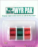 WYR KNITTR wire Holiday Sparkle: 1 spool each: cranberry, forest green, true red