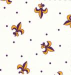 Fabric, Finders, 15, Yard, Bolt, 9.34, 789, 100%, Cotton, 60, White, Twill, Purple, Gold, Fleur, De, Lis