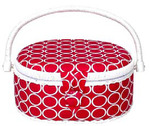 Suzys, Hobby, Sewing, Basket, Medium, Oval, Fuchsia, Box, 9"x7"x4"