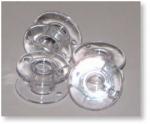 Brother SA156 10 Pack of Class 15 Clear View Top Load Plastic Bobbins 1/2in or 11.5mm Thickness, Laying Flat